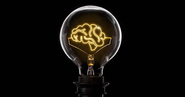 light bulb with illustration of brain